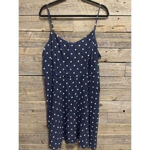 Old Navy - Summer Dress Size‎ XXL- Navy Blue With White Polka Dots